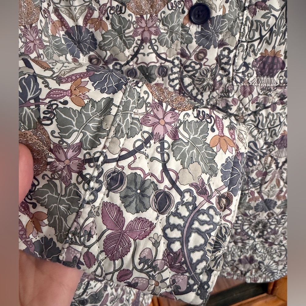 🏷️ New J Crew relaxed fit quilted shirt jacket in Liberty Morris print size 0 - Picture 4 of 6